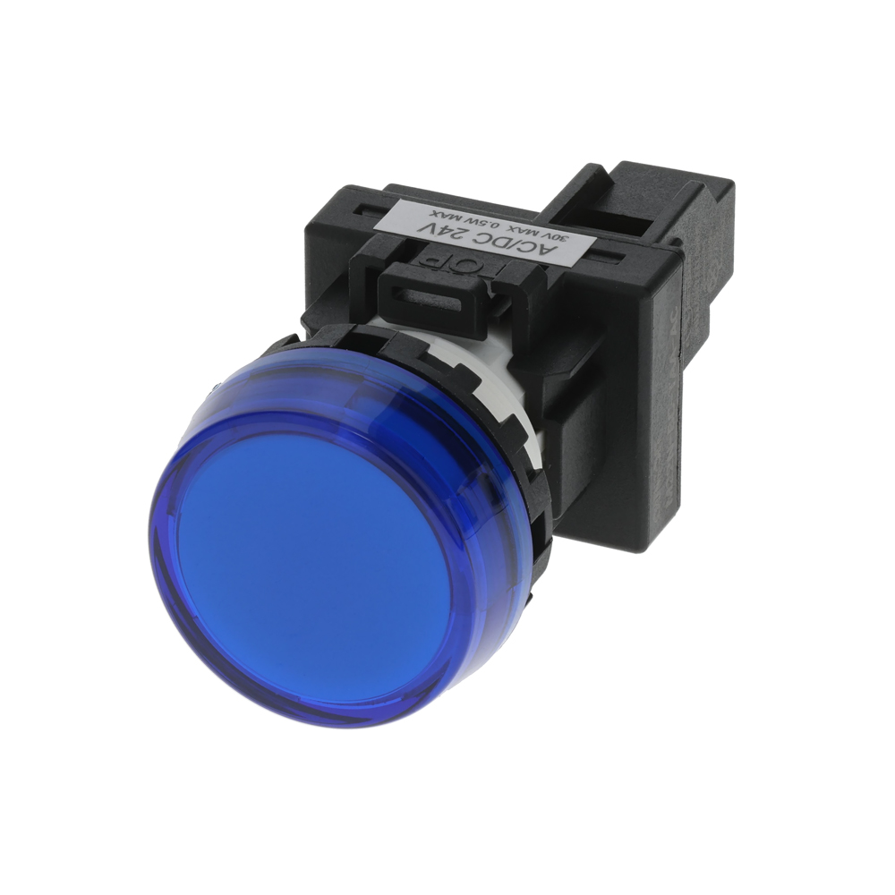 Blue LED indicator blue button