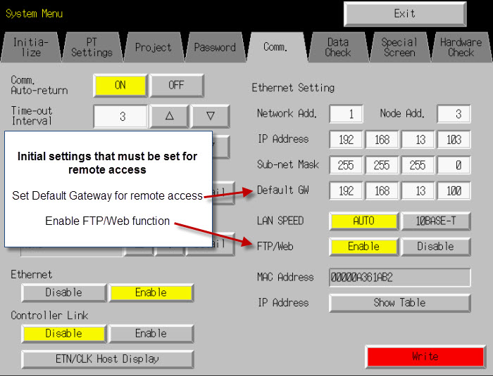 Initial Settings to allow remote access to NS