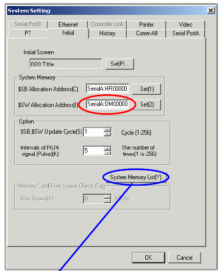 NS screen view system settings on PLC