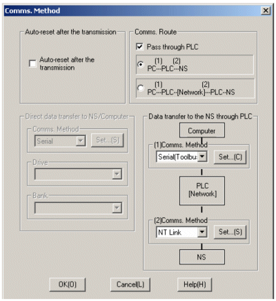 NS Designer comms method screen