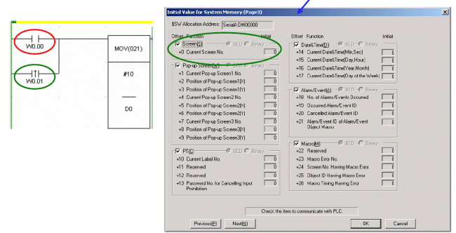 NS Screen shift PLC 