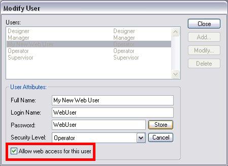 Allow web access for this user