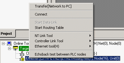 Graphic view of the network with CX-Integrator