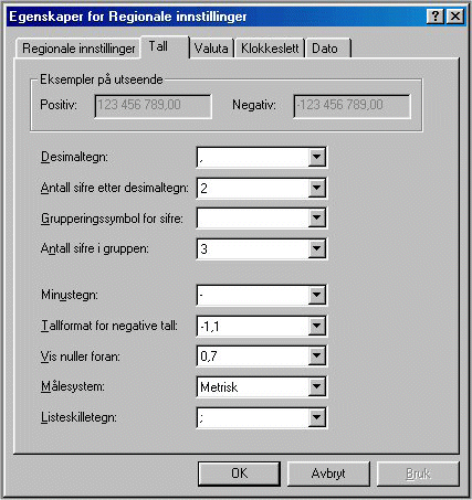 Regional settings in Windows