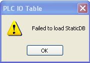 Failed to load StaticDB