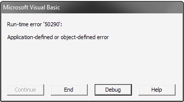 Run-time error '50290': Application-defined or object-defined error